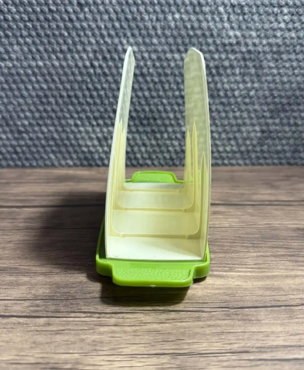 Mid-Century Retro Napkin Letter Card Holder Plastic Orange Butterfly Green Base